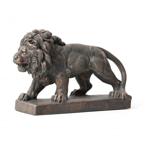 Glitzhome 24.5"L MGO Bronze Walking Lion Garden Statue