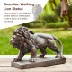 Glitzhome 24.5"L MGO Bronze Walking Lion Garden Statue