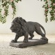 Glitzhome 24.5"L MGO Bronze Walking Lion Garden Statue