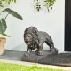 Glitzhome 24.5"L MGO Bronze Walking Lion Garden Statue