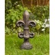 Glitzhome 21.25"H MGO Bronze Standing Fleur De Lis Garden Statue