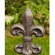 Glitzhome 21.25"H MGO Bronze Standing Fleur De Lis Garden Statue