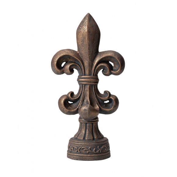 Glitzhome 21.25"H MGO Bronze Standing Fleur De Lis Garden Statue