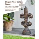 Glitzhome 21.25"H MGO Bronze Standing Fleur De Lis Garden Statue