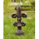 Glitzhome 21.25"H MGO Bronze Standing Fleur De Lis Garden Statue