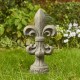 Glitzhome 21.25"H MGO Standing Fleur De Lis Garden Statue