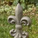 Glitzhome 21.25"H MGO Standing Fleur De Lis Garden Statue