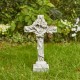 Glitzhome 21"H MGO Holy Cross with Lily Garden Statue