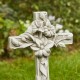 Glitzhome 21"H MGO Holy Cross with Lily Garden Statue