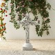 Glitzhome 21"H MGO Holy Cross with Lily Garden Statue