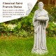 Glitzhome 32.75"H MGO St. Francis Garden Statue with Birdfeeder