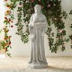 Glitzhome 32.75"H MGO St. Francis Garden Statue with Birdfeeder