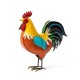 Glitzhome 21"H Metal Vibrant Standing Rooster Garden Statue