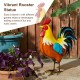 Glitzhome 21"H Metal Vibrant Standing Rooster Garden Statue