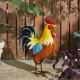 Glitzhome 21"H Metal Vibrant Standing Rooster Garden Statue