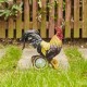 Glitzhome 13.75"H Resin Solar Powered Vibrant Rooster Garden Statue