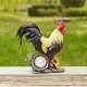 Glitzhome 13.75"H Resin Solar Powered Vibrant Rooster Garden Statue