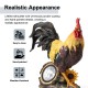 Glitzhome 13.75"H Resin Solar Powered Vibrant Rooster Garden Statue