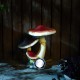 Glitzhome 15.75"H MGO Solar Powered Vibrant Mushrooms Garden Statue