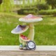 Glitzhome 15.75"H MGO Solar Powered Vibrant Mushrooms Garden Statue