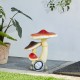 Glitzhome 15.75"H MGO Solar Powered Vibrant Mushrooms Garden Statue