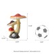 Glitzhome 15.75"H MGO Solar Powered Vibrant Mushrooms Garden Statue