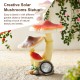 Glitzhome 15.75"H MGO Solar Powered Vibrant Mushrooms Garden Statue