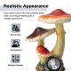 Glitzhome 15.75"H MGO Solar Powered Vibrant Mushrooms Garden Statue