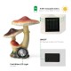 Glitzhome 15.75"H MGO Solar Powered Vibrant Mushrooms Garden Statue