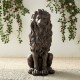 Glitzhome 27.75"H Oversized MGO Bronze Sitting Lion Garden Statue