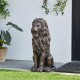 Glitzhome 27.75"H Oversized MGO Bronze Sitting Lion Garden Statue