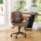 Glitzhome Russet Leatherette Gaslift Adjustable Swivel Office Chair