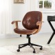 Glitzhome Russet Leatherette Gaslift Adjustable Swivel Office Chair