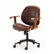 Glitzhome Russet Leatherette Gaslift Adjustable Swivel Office Chair