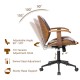 Glitzhome Russet Leatherette Gaslift Adjustable Swivel Office Chair