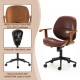 Glitzhome Russet Leatherette Gaslift Adjustable Swivel Office Chair