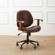 Glitzhome Russet Leatherette Gaslift Adjustable Swivel Office Chair