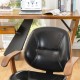 Glitzhome Black Leatherette Gaslift Adjustable Swivel Office Chair