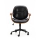 Glitzhome Black Leatherette Gaslift Adjustable Swivel Office Chair