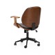 Glitzhome Black Leatherette Gaslift Adjustable Swivel Office Chair