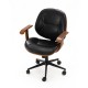 Glitzhome Black Leatherette Gaslift Adjustable Swivel Office Chair