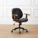 Glitzhome Black Leatherette Gaslift Adjustable Swivel Office Chair