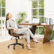 Glitzhome Black Leatherette Gaslift Adjustable Swivel Office Chair