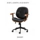 Glitzhome Black Leatherette Gaslift Adjustable Swivel Office Chair