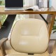 Glitzhome Beige Leatherette Gaslift Adjustable Swivel Office Chair