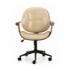 Glitzhome Beige Leatherette Gaslift Adjustable Swivel Office Chair