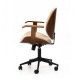 Glitzhome Beige Leatherette Gaslift Adjustable Swivel Office Chair