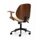 Glitzhome Beige Leatherette Gaslift Adjustable Swivel Office Chair