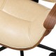 Glitzhome Beige Leatherette Gaslift Adjustable Swivel Office Chair