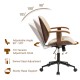 Glitzhome Beige Leatherette Gaslift Adjustable Swivel Office Chair